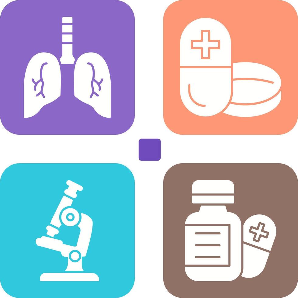 Lung and Medicine Icon vector