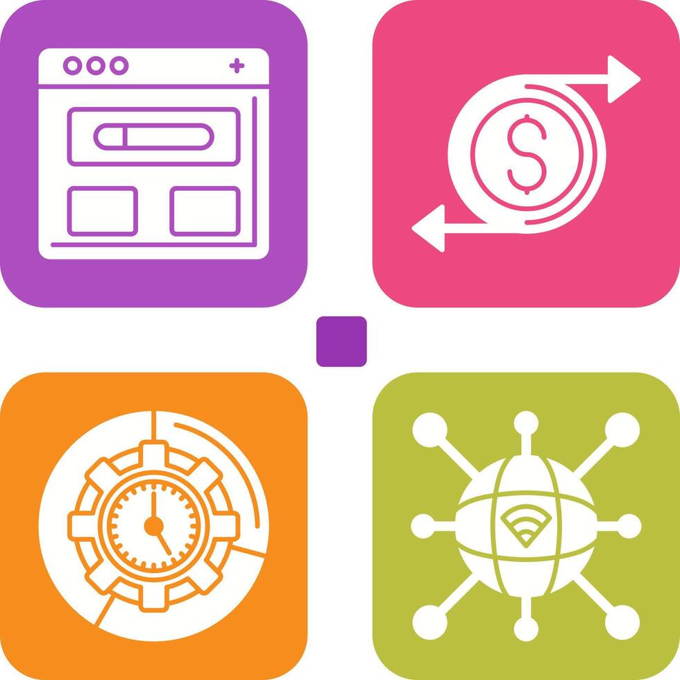 Brwoser and Money Icon vector