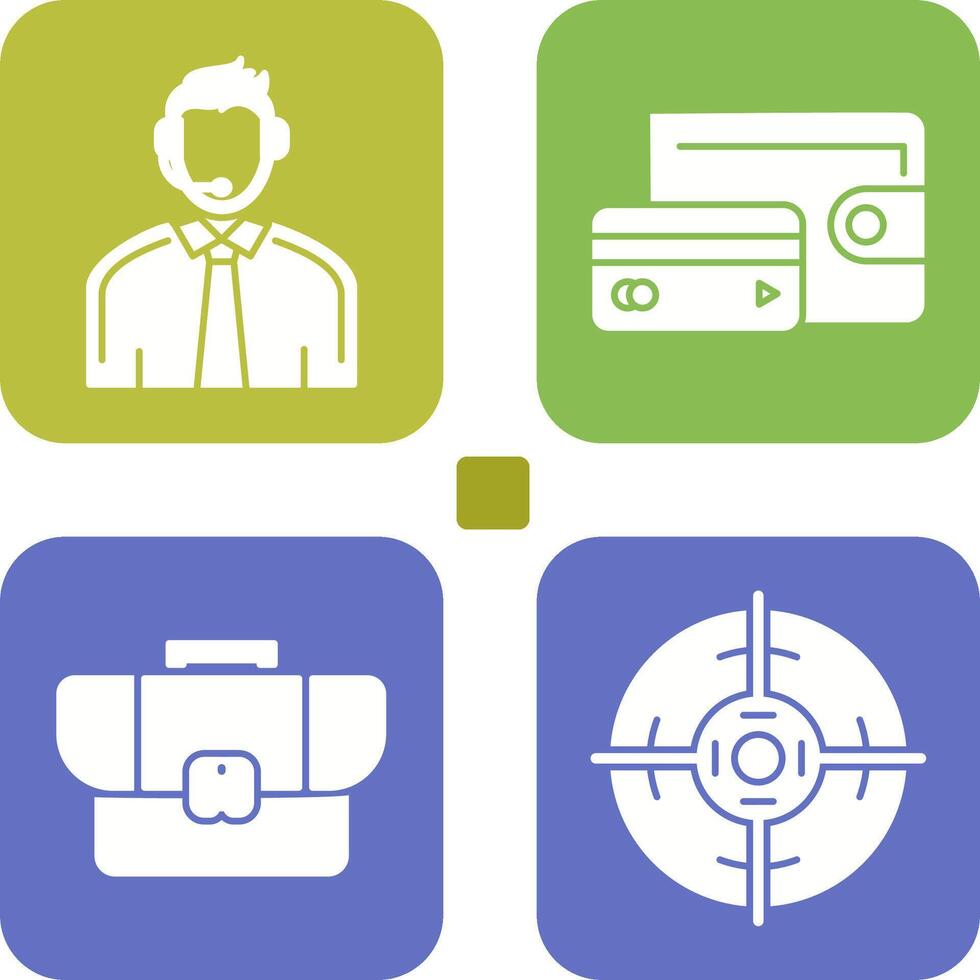 Customer Support and Wallet Icon vector