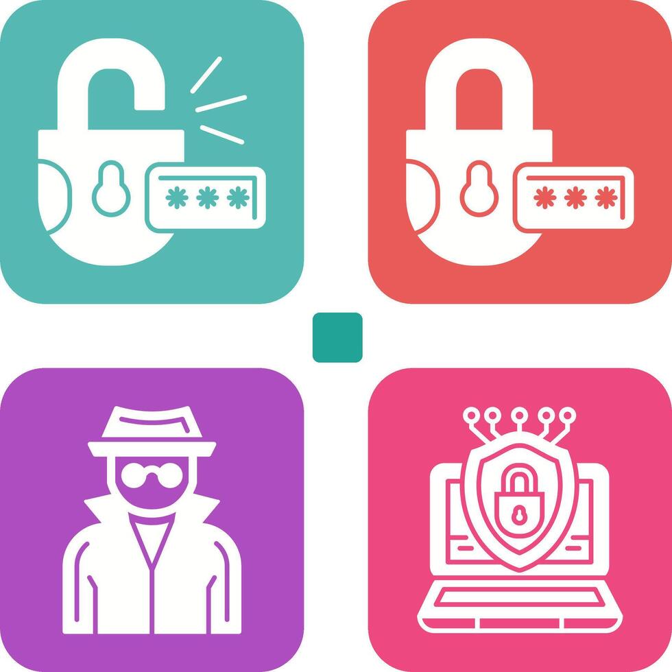 Unlock and Protect Icon vector