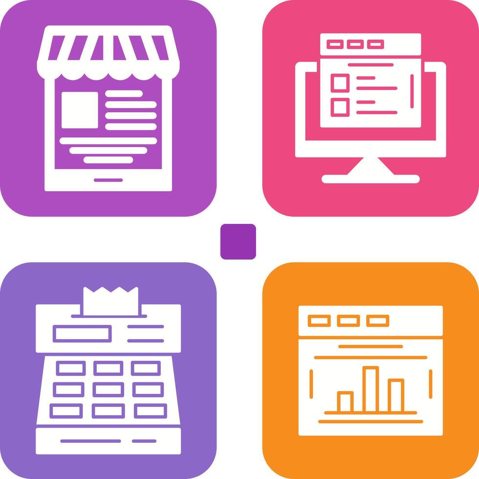 Mobile Shop and Search Product Icon vector