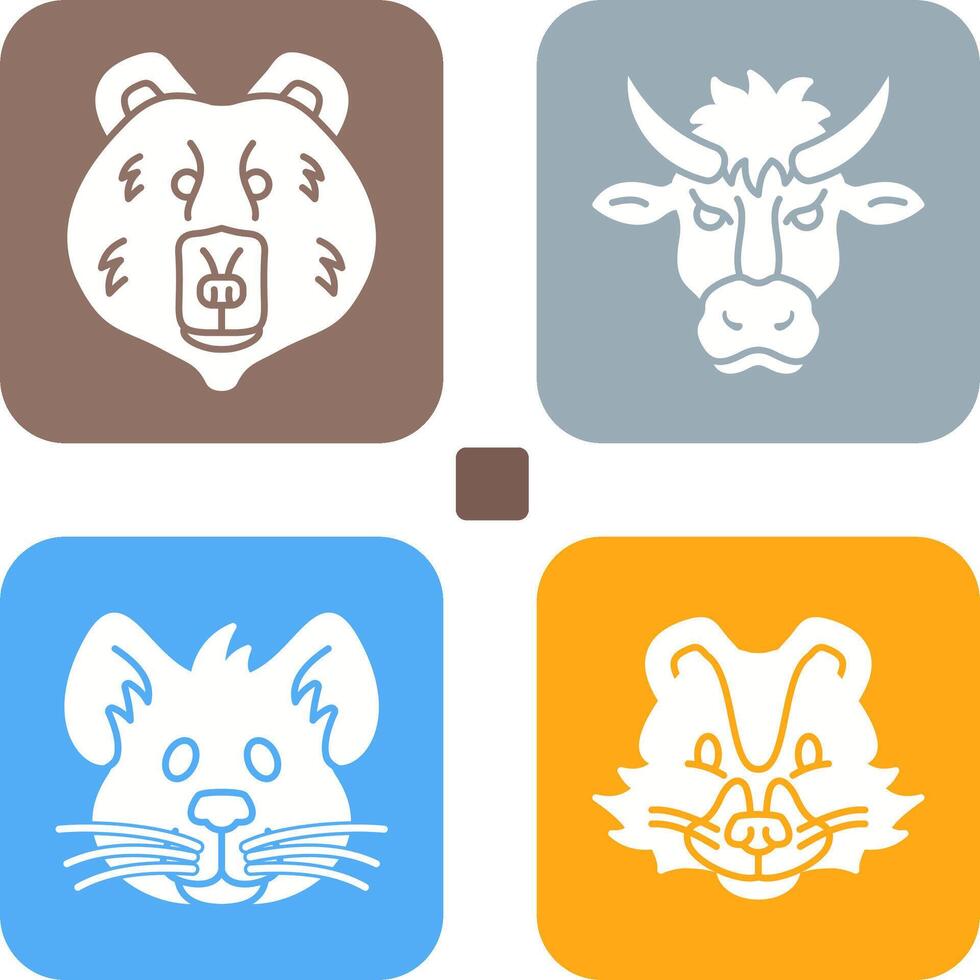 Polar Bear and Bison Icon vector