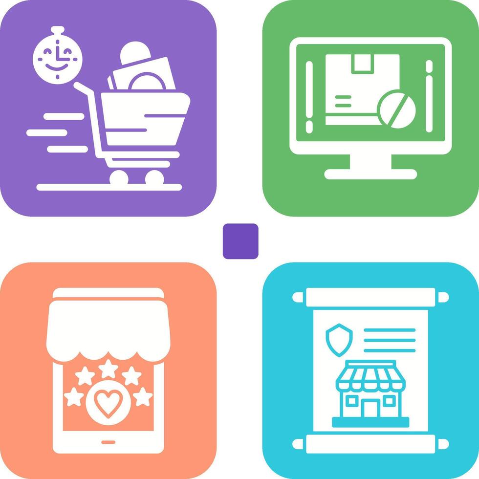 Happy Hour and Out of Stock Icon vector