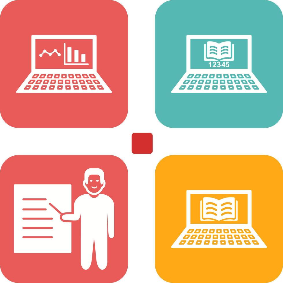 Online Stats and Online Study Icon vector