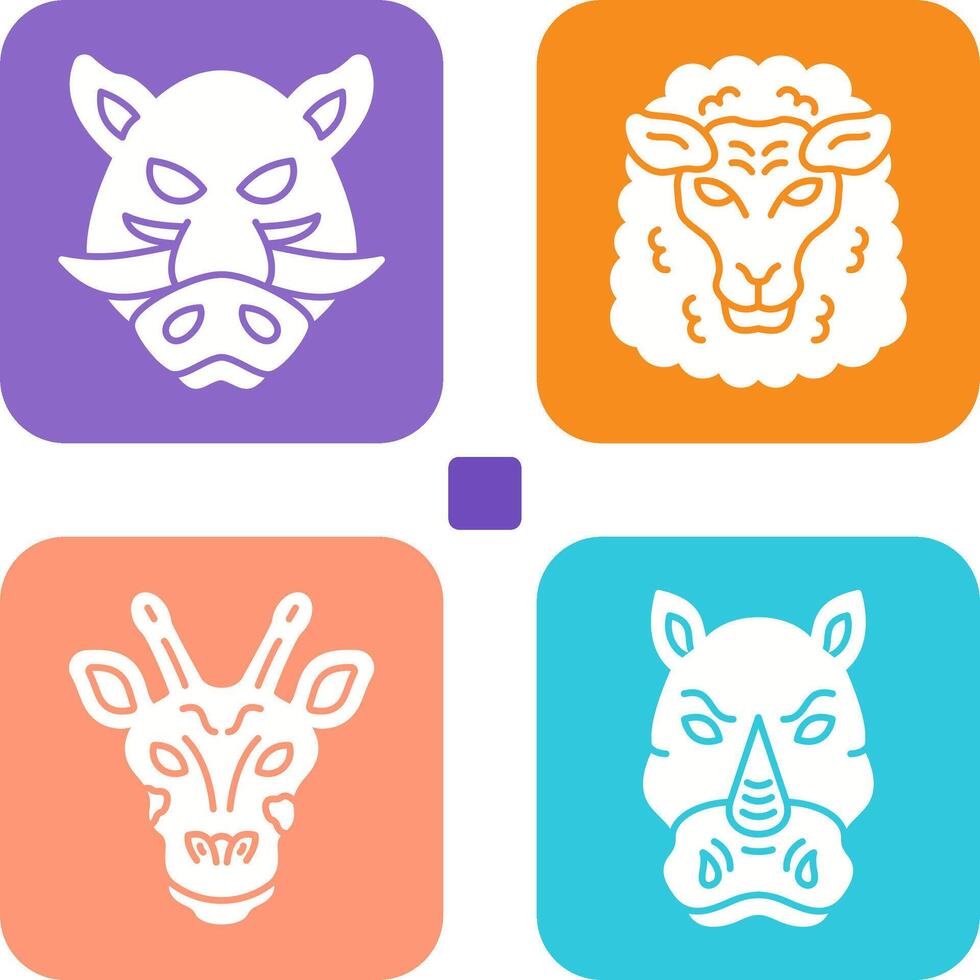 Sheep and Boar Icon vector