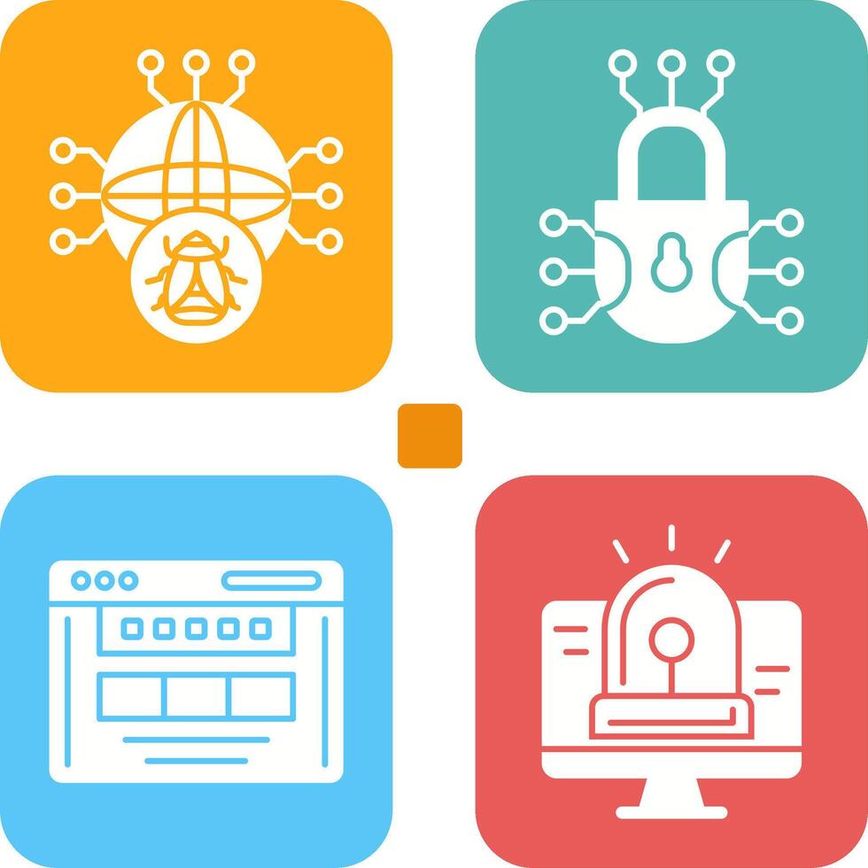 Global Malware and Cyber defence Icon vector