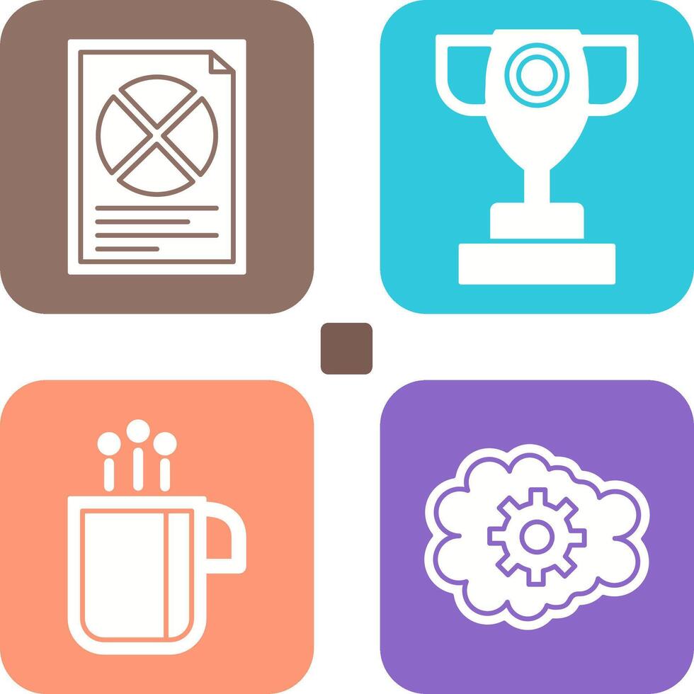 Pie Chart and Trophy Icon vector