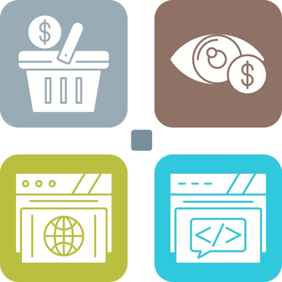 Shopping Basket and Eye Icon vector