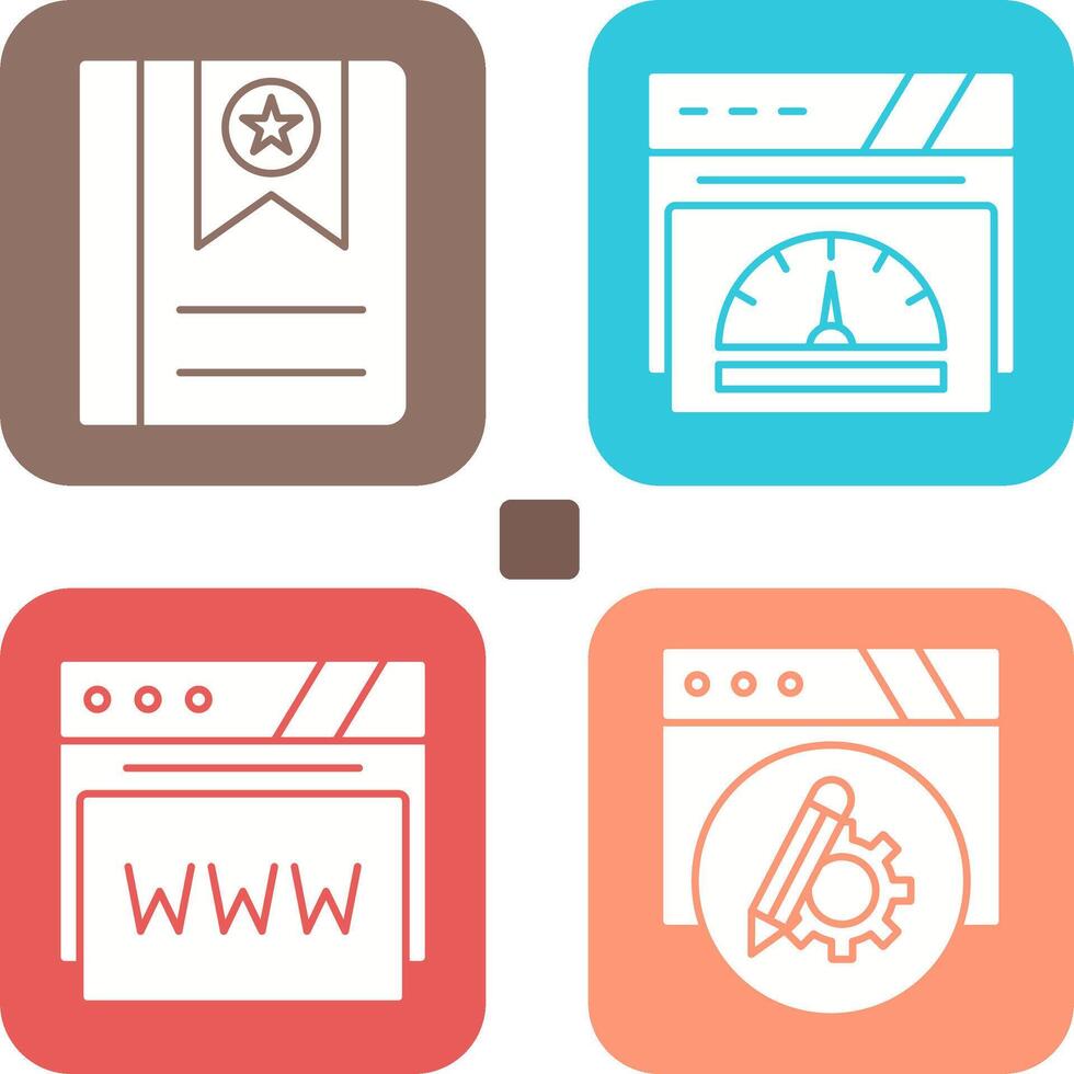 Bookmark and Speedometer Icon vector