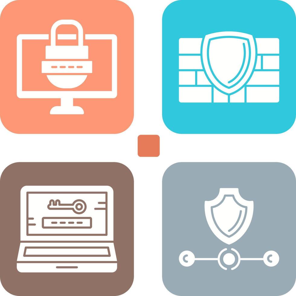 Password and Firewall Icon vector