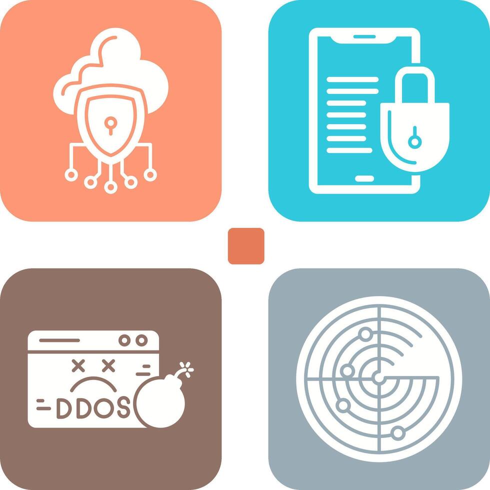 datos proteccion y inteligente teléfono icono vector