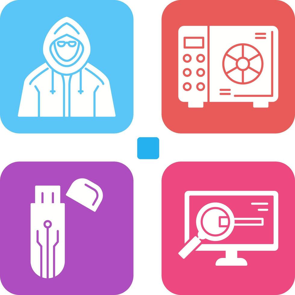 Safe Box and Hacker Icon vector