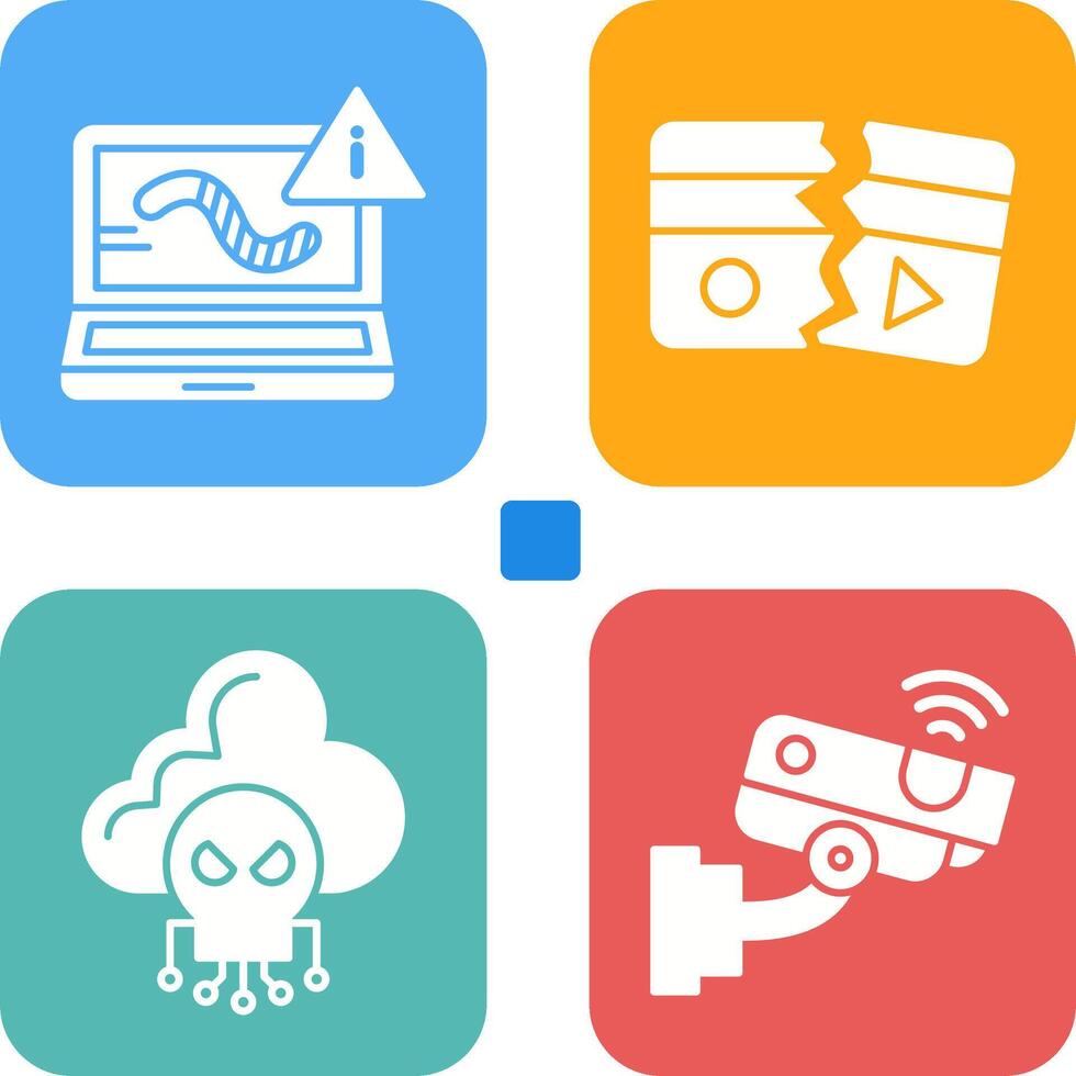 Worm and Broken Icon vector