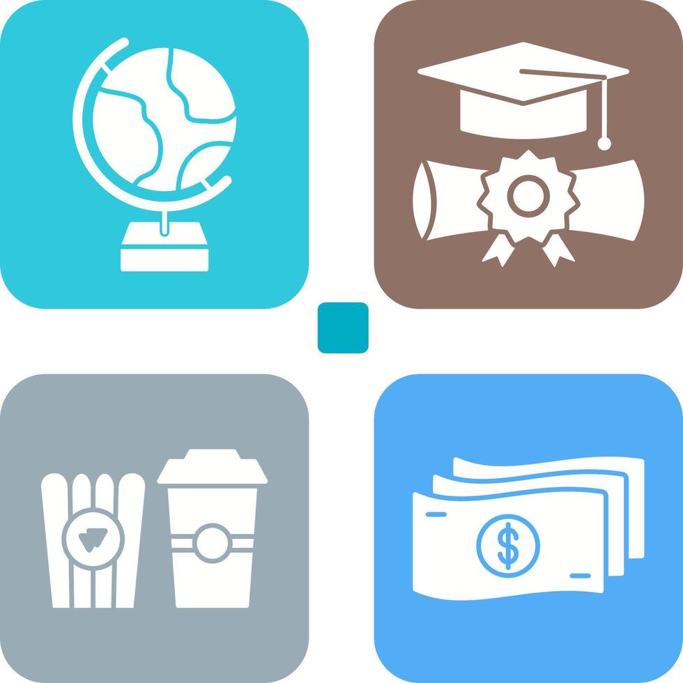 Globe and Graduation Icon vector