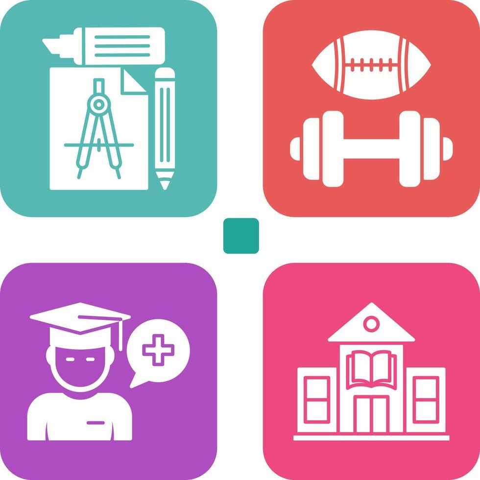 Study Tools and Sport Faculty Icon vector
