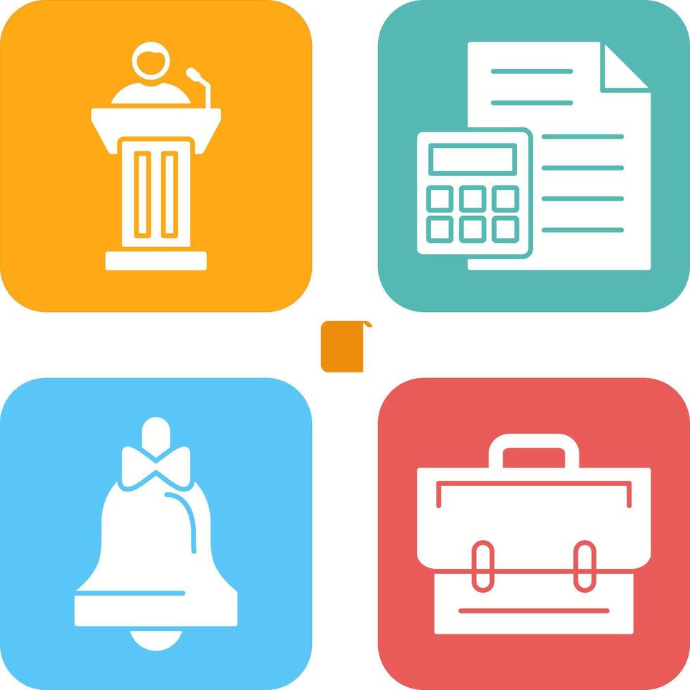 Podium and CalculatorSnack and Money Icon vector