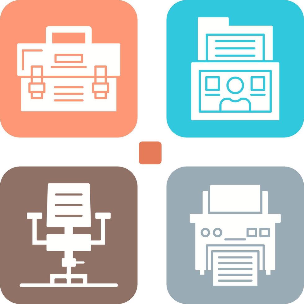 Briefcase and Folder Icon vector