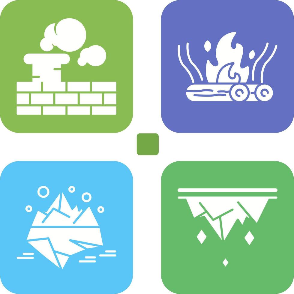 Chimney and Bonfire Icon vector