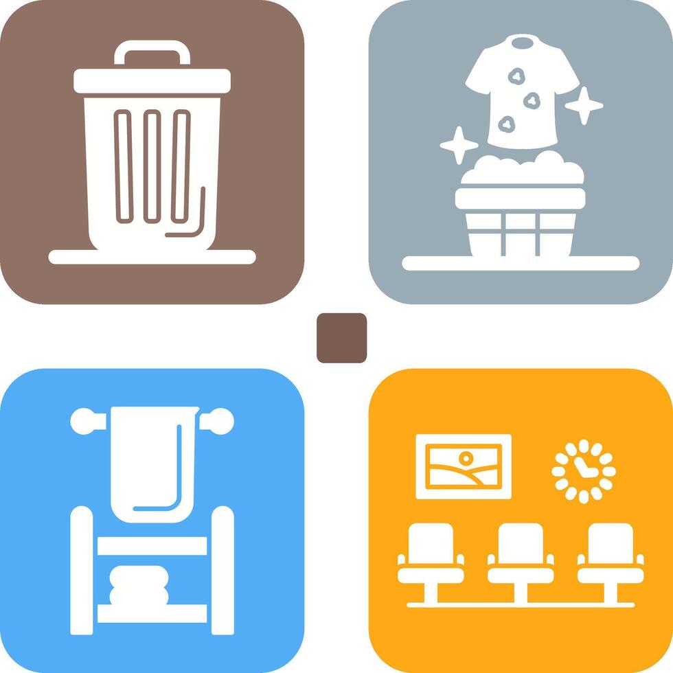 Trash Can and Laundary Icon vector