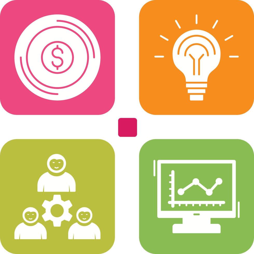 Coin and Idea Icon vector