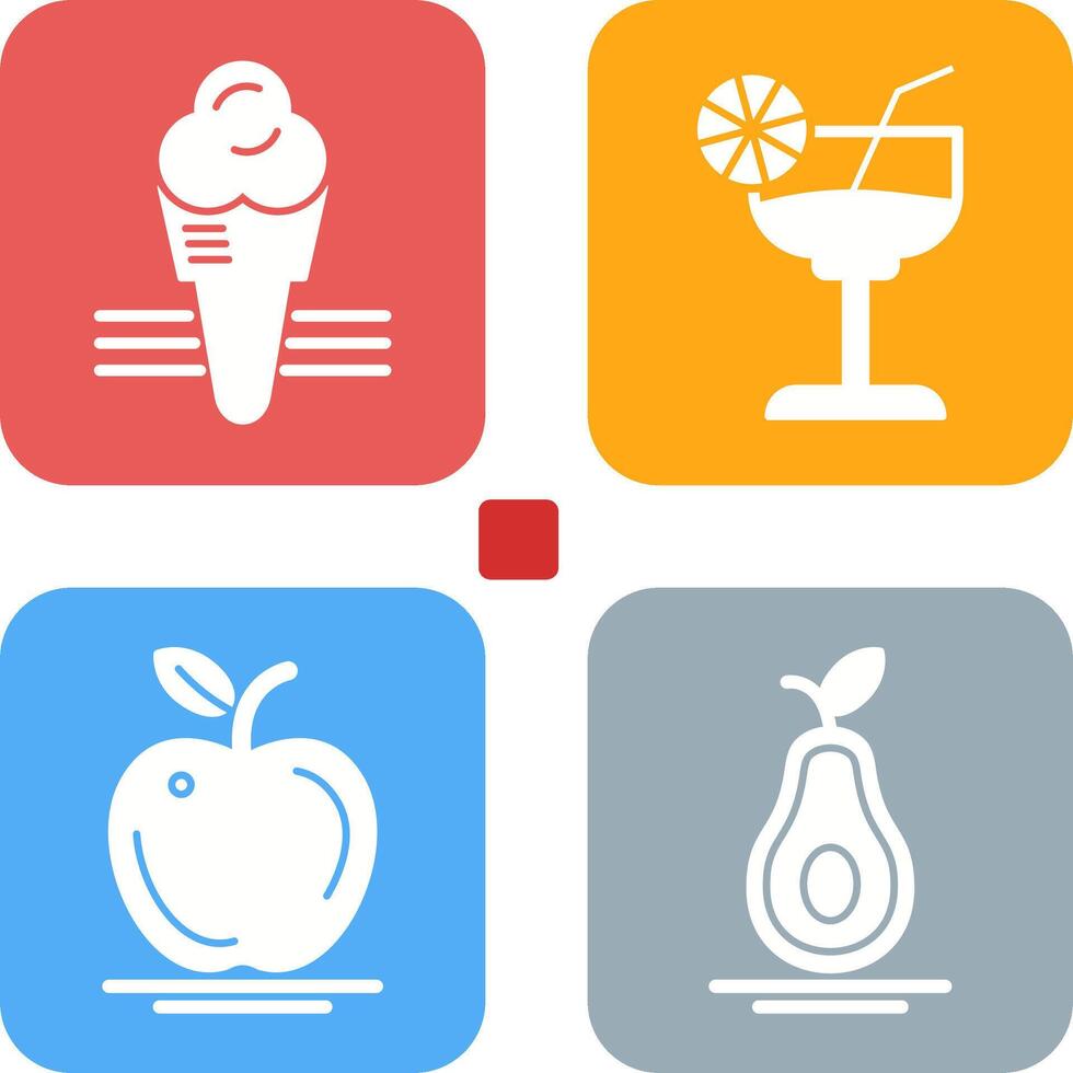 Ice Cream and Cocktail Icon vector