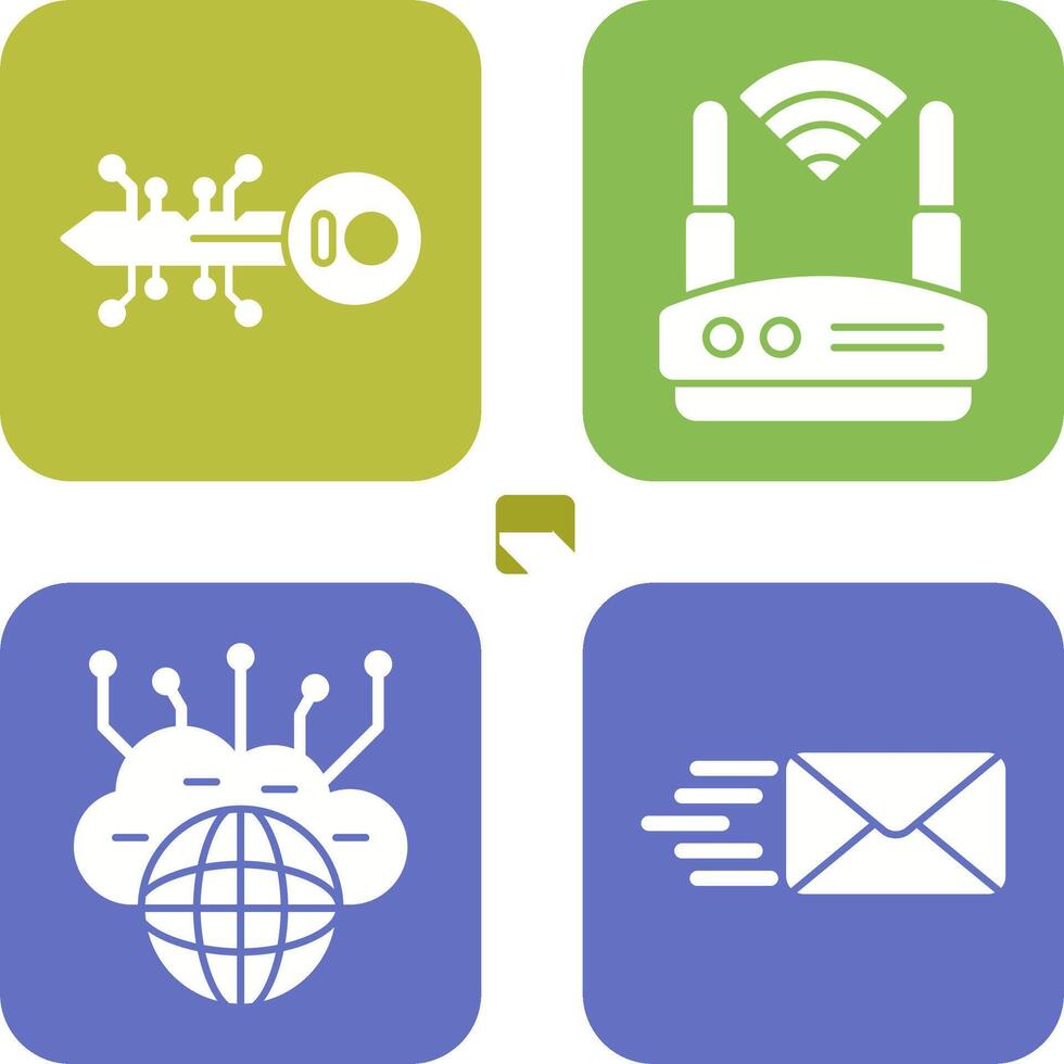 Key and WIFI Icon vector
