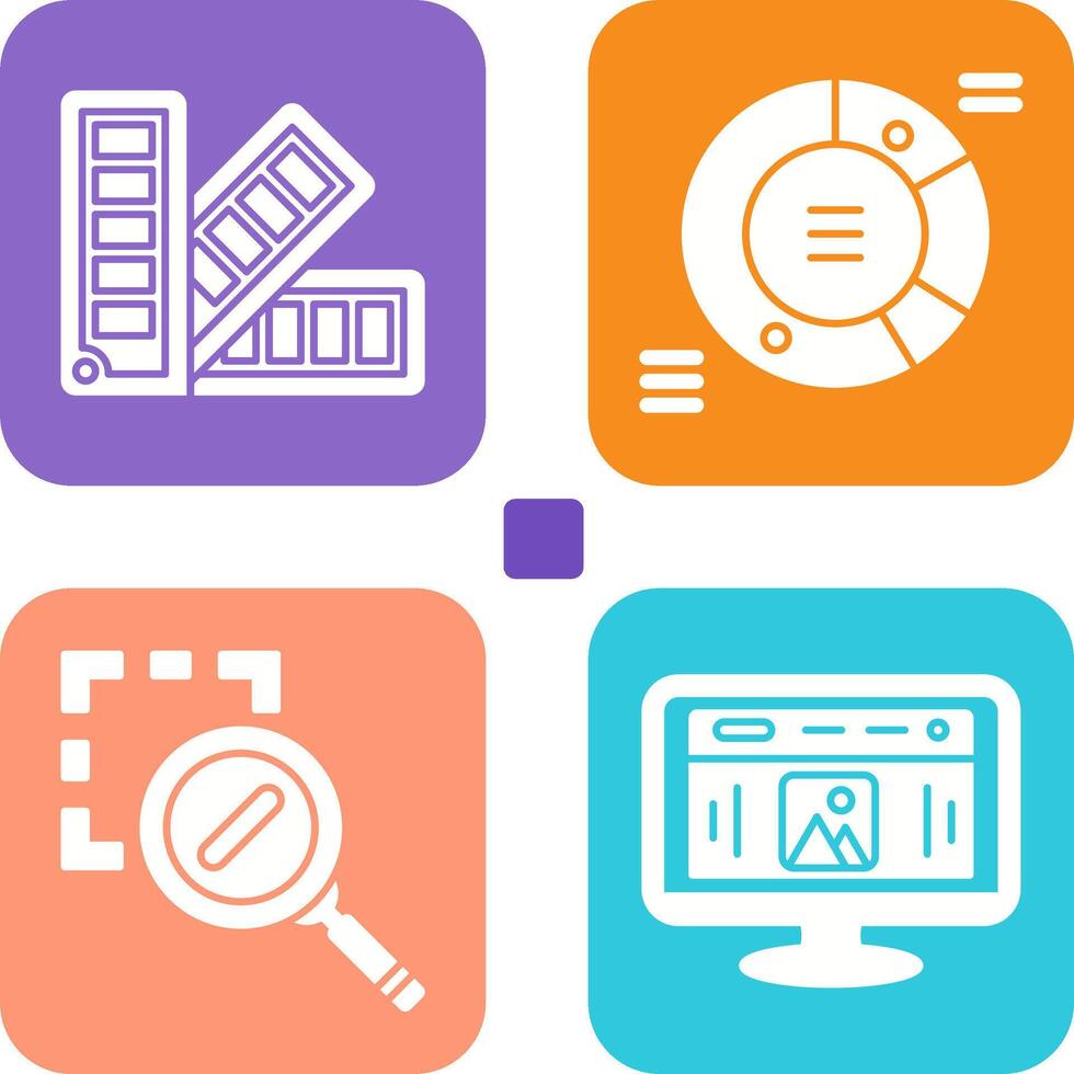 Pie Chart and Pantone Icon vector