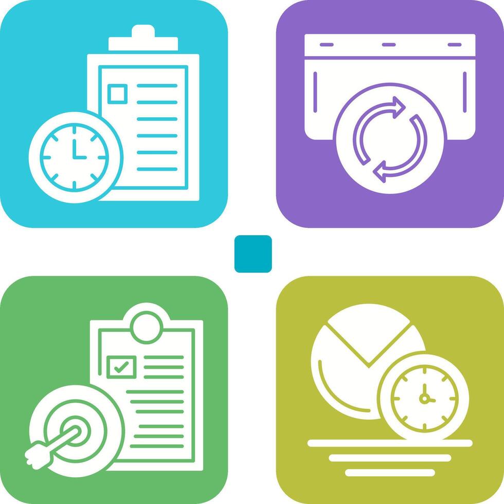 Time Management and Refresh Icon vector