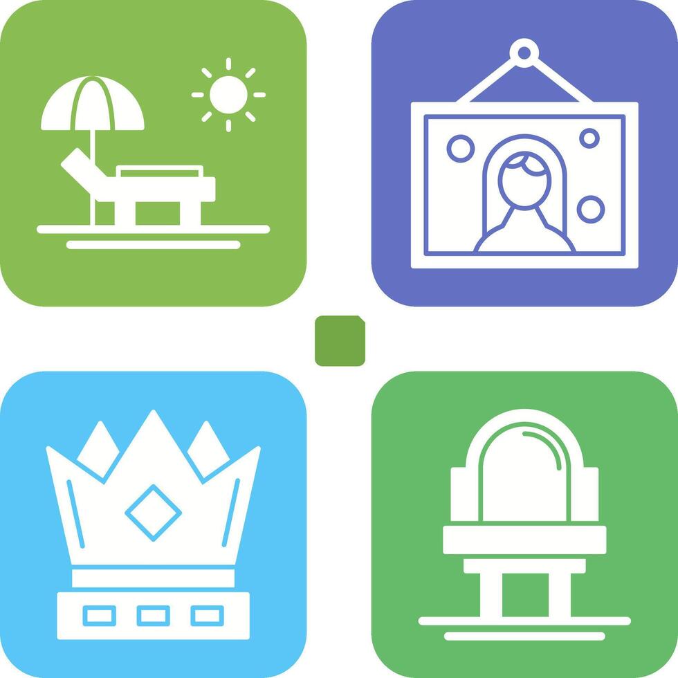 Hammock and Wedding Photo Icon vector