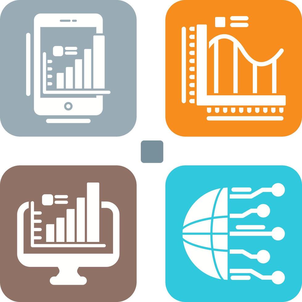 Mobile and Bar Chart Icon vector