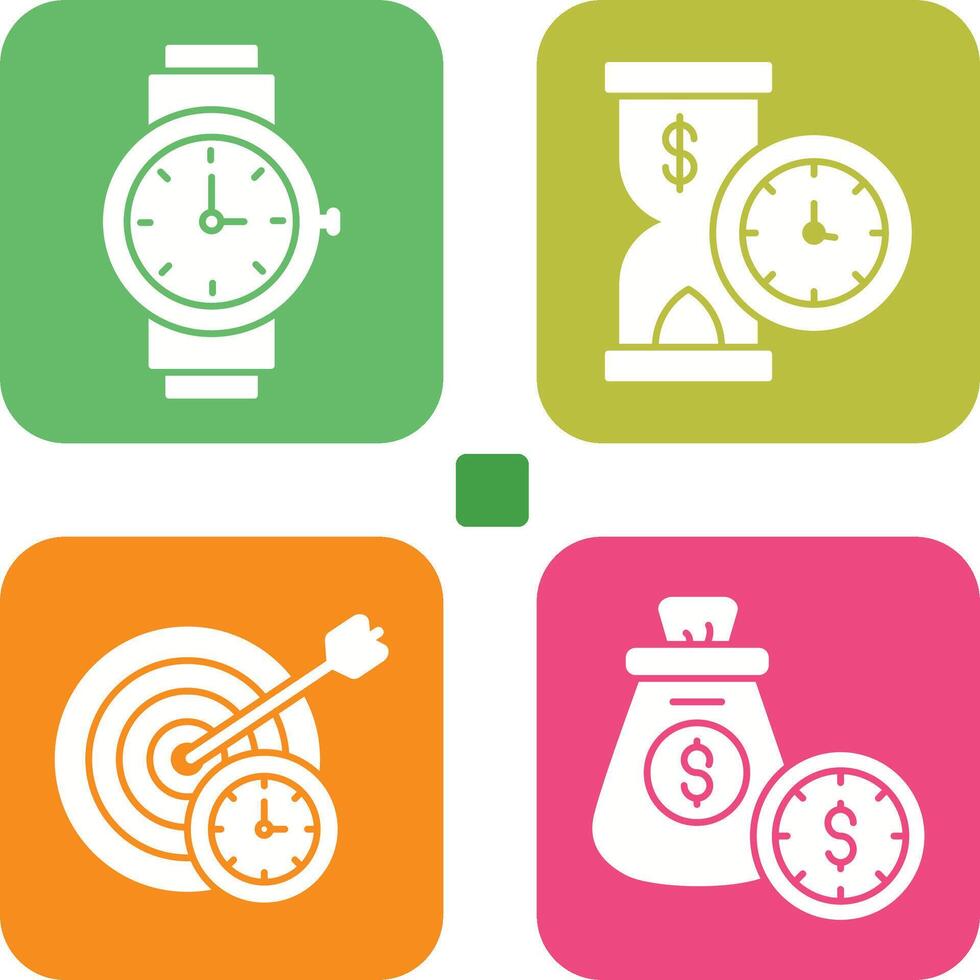 Wrist Watch and Time is Money Icon vector