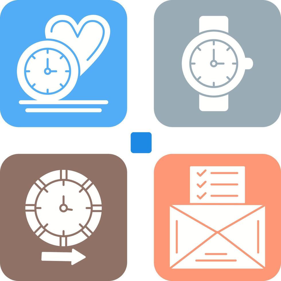 Love and Wrist Watch Icon vector