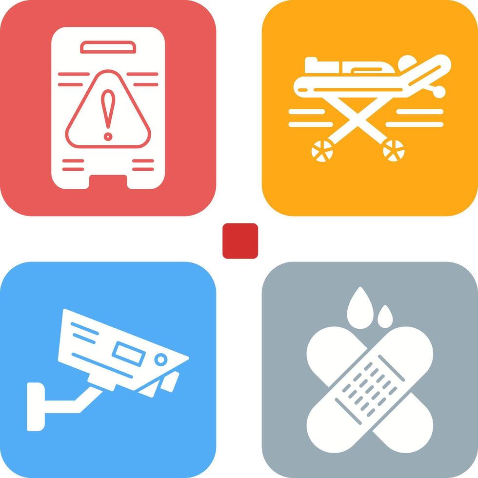 Caution Sign and Stretcher Icon vector