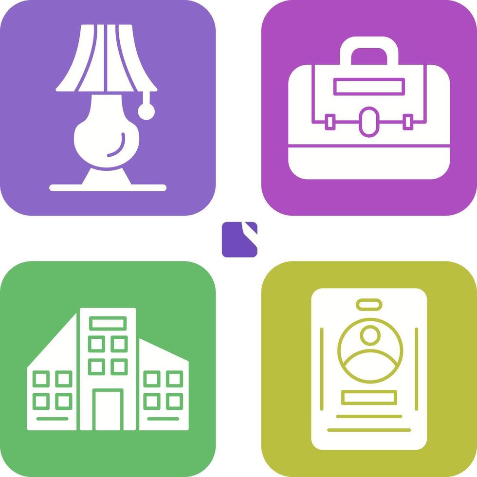 Lamp and briefcase Icon vector
