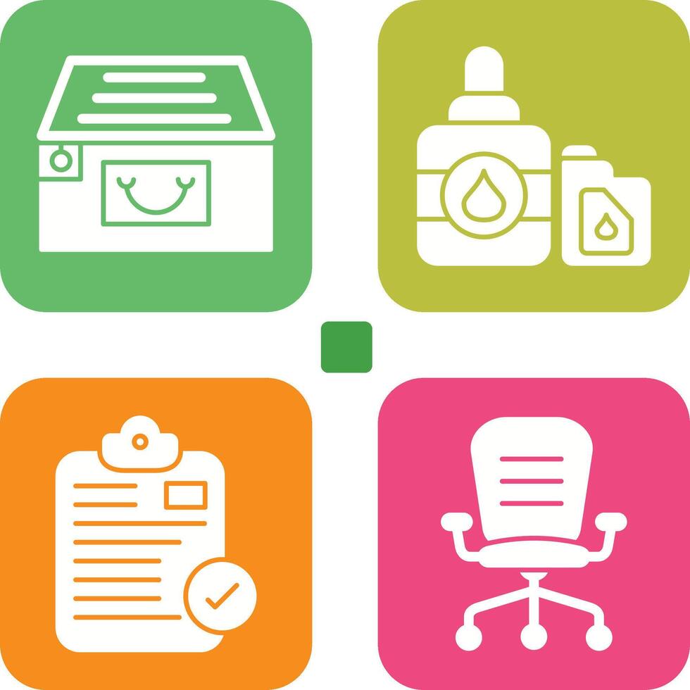 File Cabinet and Ink Cartridge Icon vector