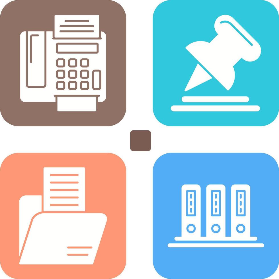 Fax Machine and Pin Icon vector