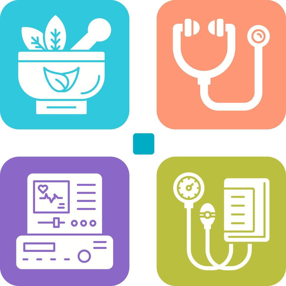 Ayurvedic and Stethoscope Icon vector