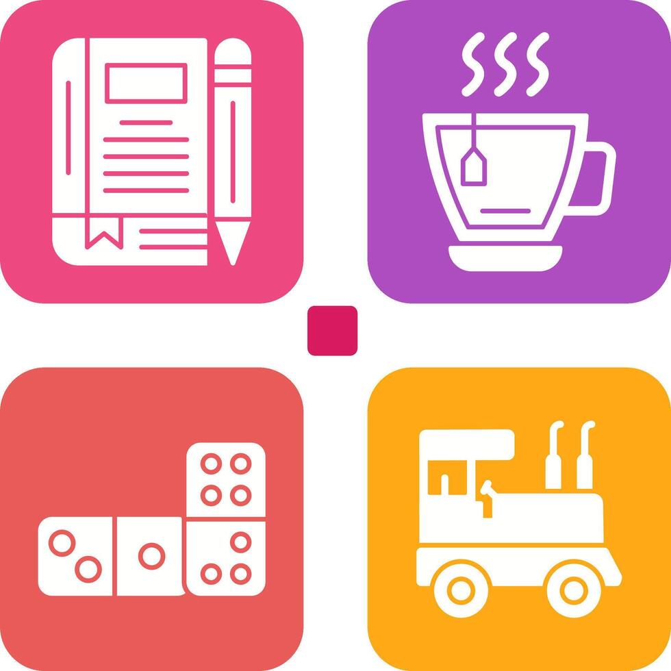 Tea and Diary Icon vector