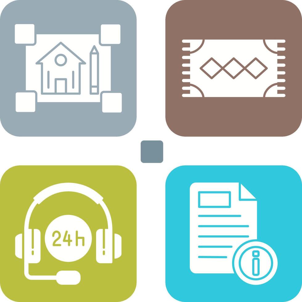 blueprint and rug Icon vector