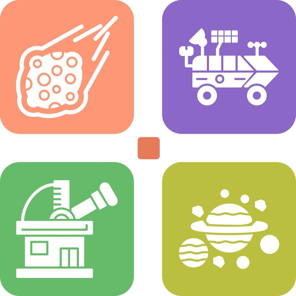 meteroite and moon rover Icon vector