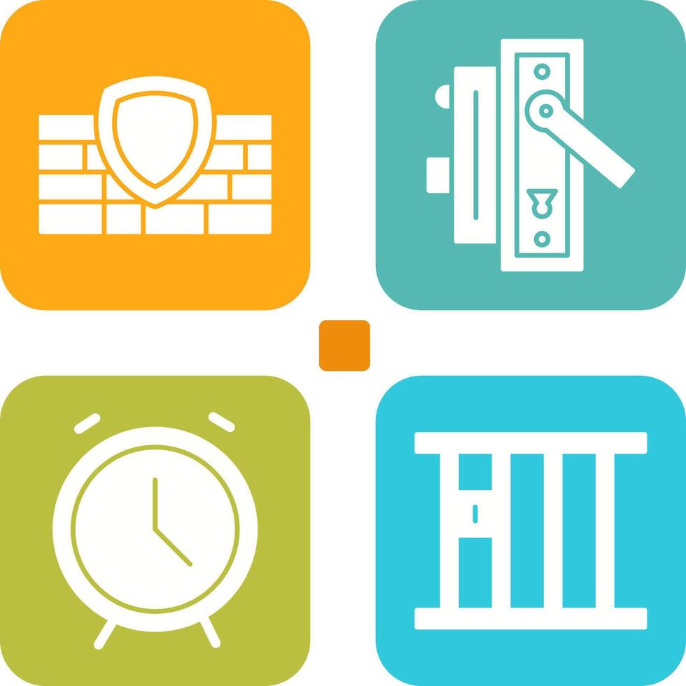 Firewall and Door Handle Icon vector