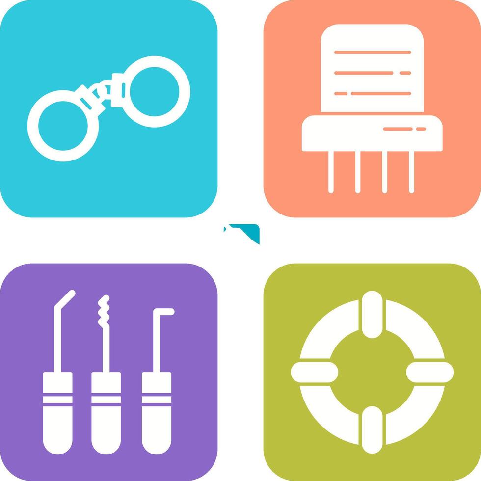 Handcuffs and Paper Shredder Icon vector