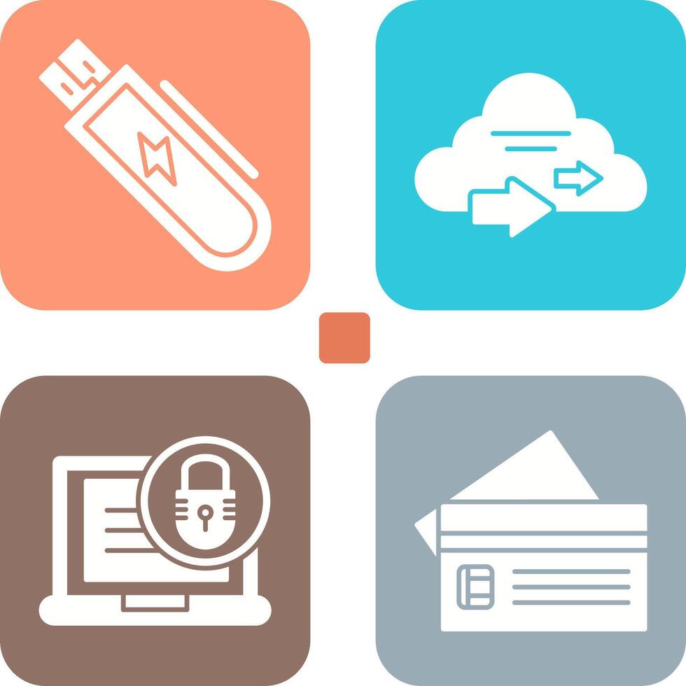 Usb and Cloud Icon vector