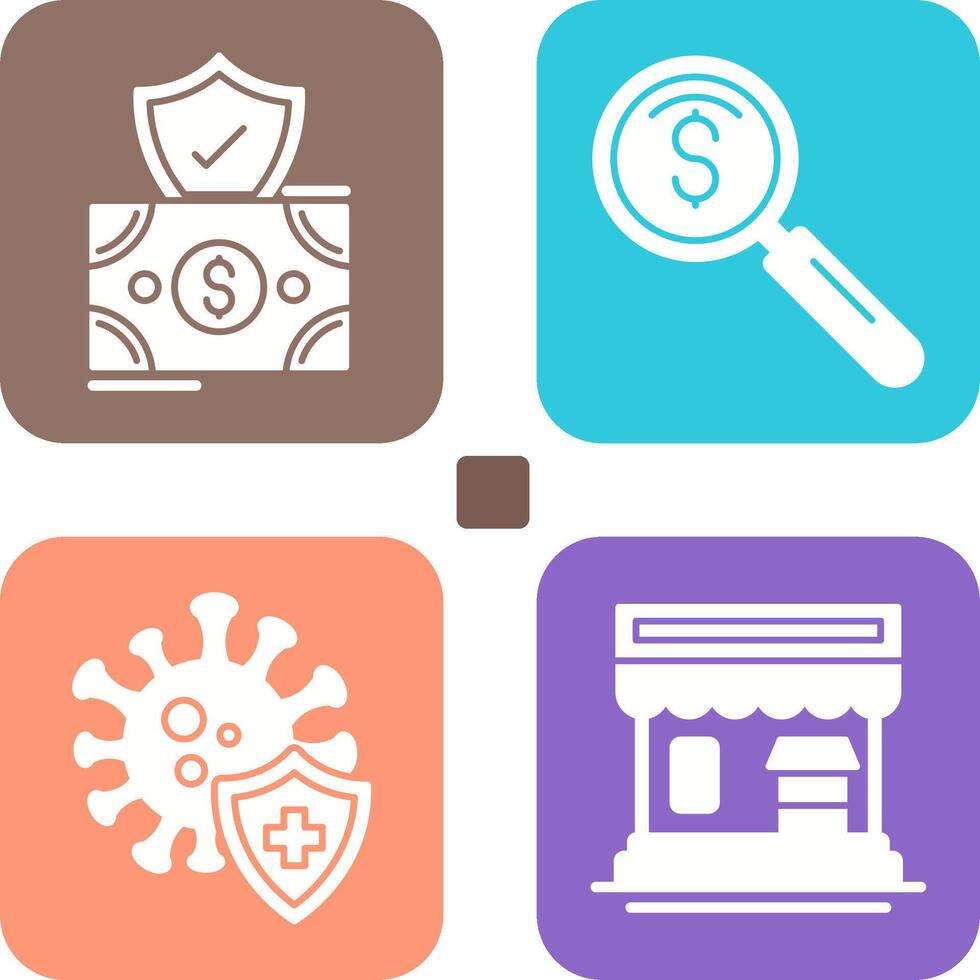 Investment and magnifier Icon vector