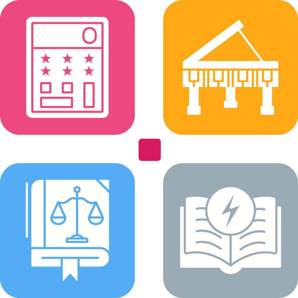 Grand Piano and Calculator Icon vector