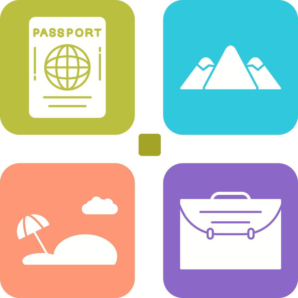 Passport and Mountain Icon vector