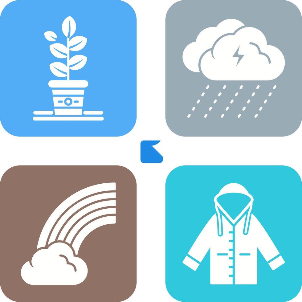 Planting and Rainy Day Icon vector