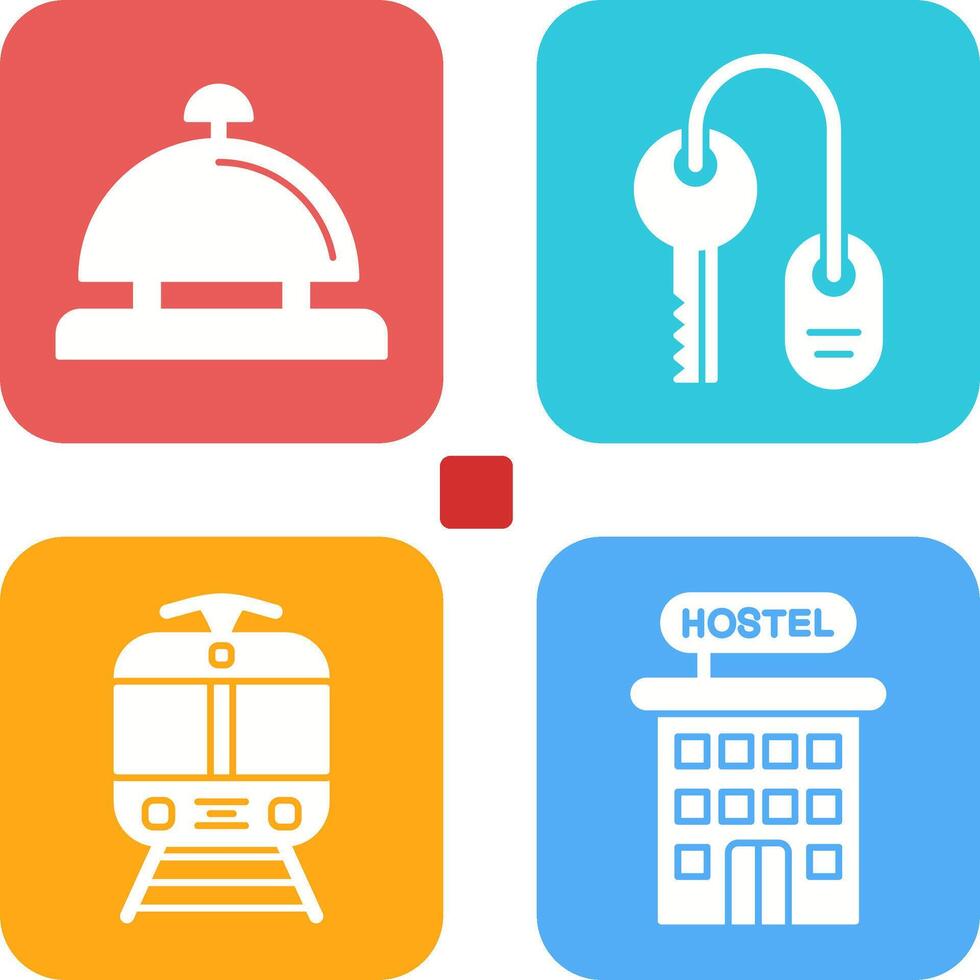 Room key and Desk Bell Icon vector