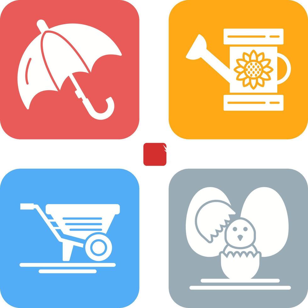 Umbrella and Watering Icon vector