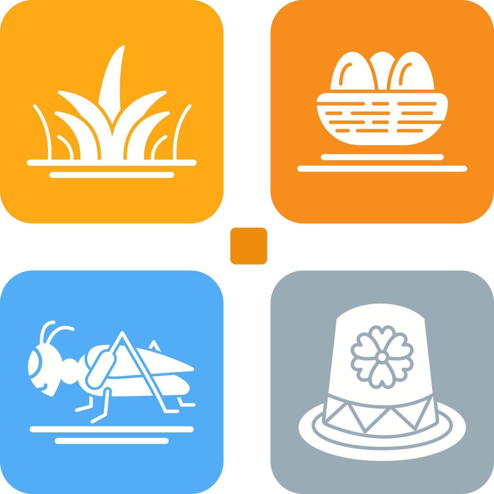 Grass and Eggs Icon vector
